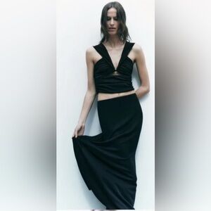 NWT!! Zara Long Black Skirt